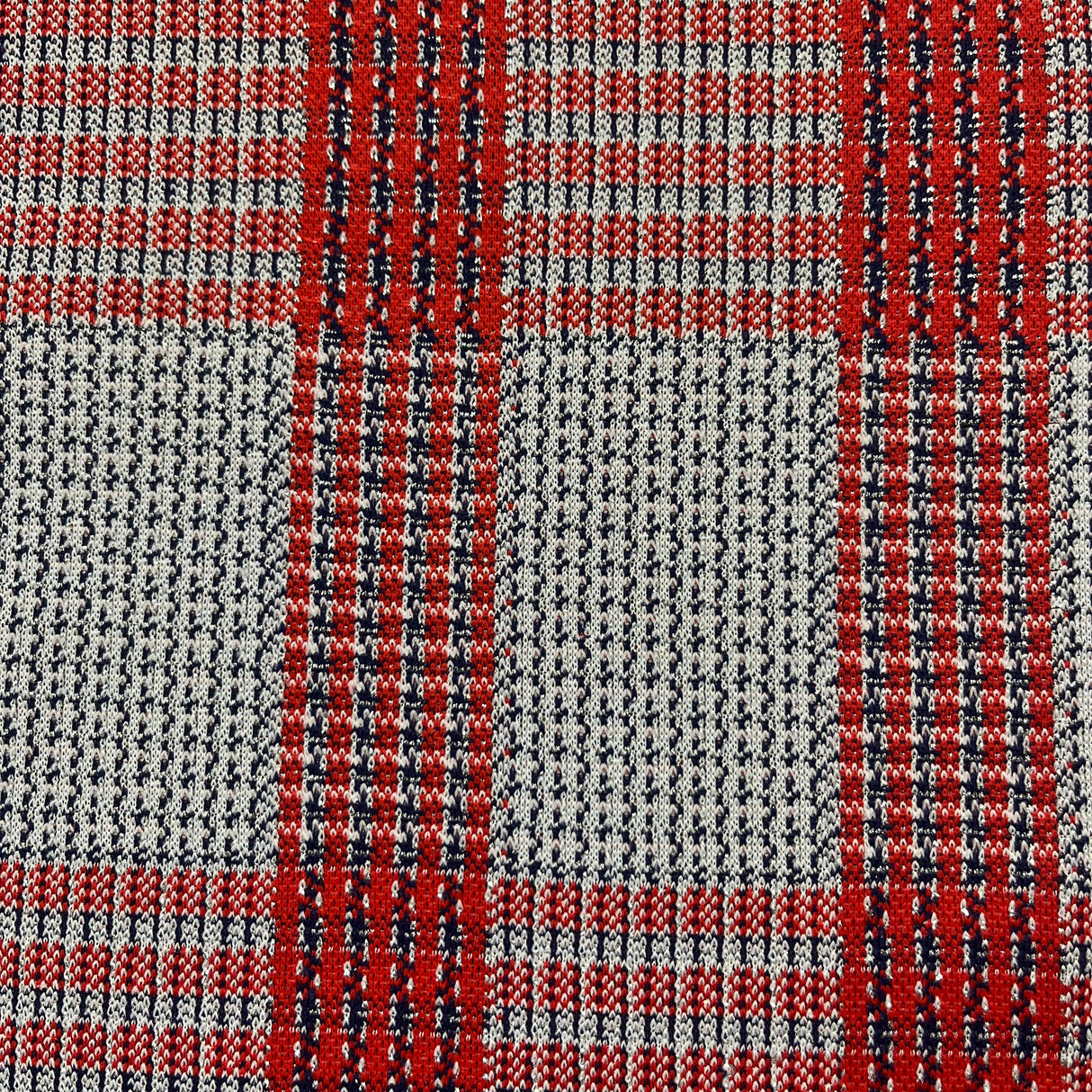 1970’s Sparkle Plaid Fabric - Double Knit Polyester-BTY (K7)