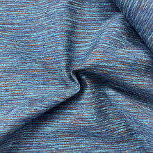 1970's Blue Threaded texture Synthetic Fabric- BTY