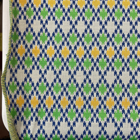 1970’s Green, Blue and Yellow Diamond Double Knit Polyester - BTY