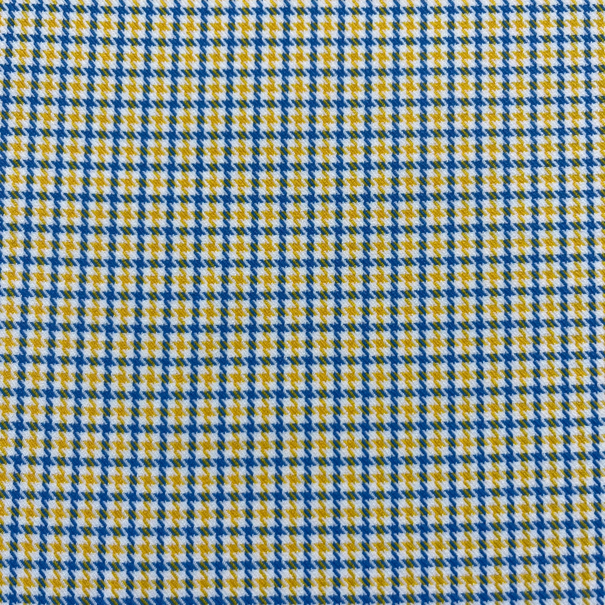 1970’s Burlington Yellow and Blue Plaid Fabric - Poly/Nylon - BTY (H11)