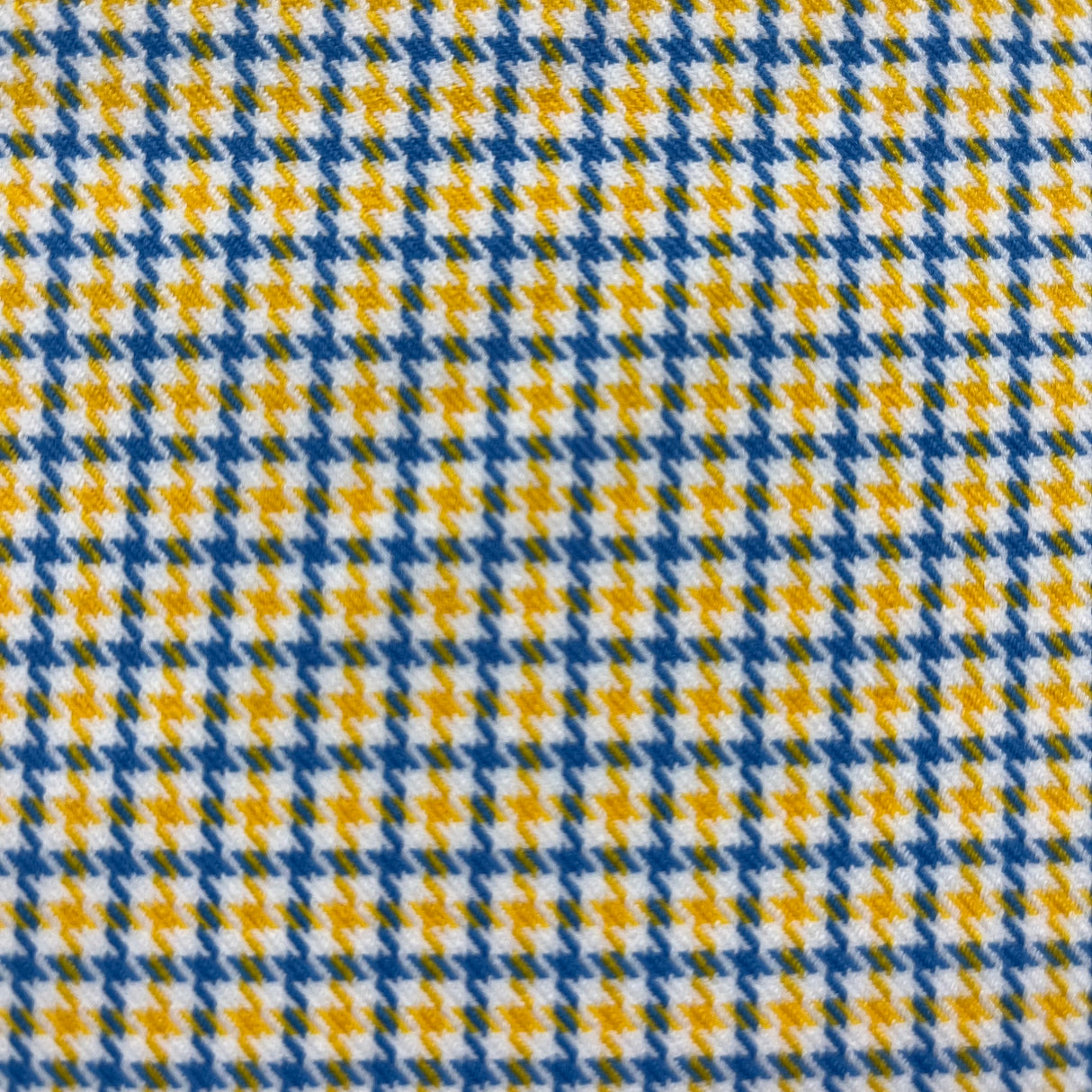 1970’s Burlington Yellow and Blue Plaid Fabric - Poly/Nylon - BTY (H11)