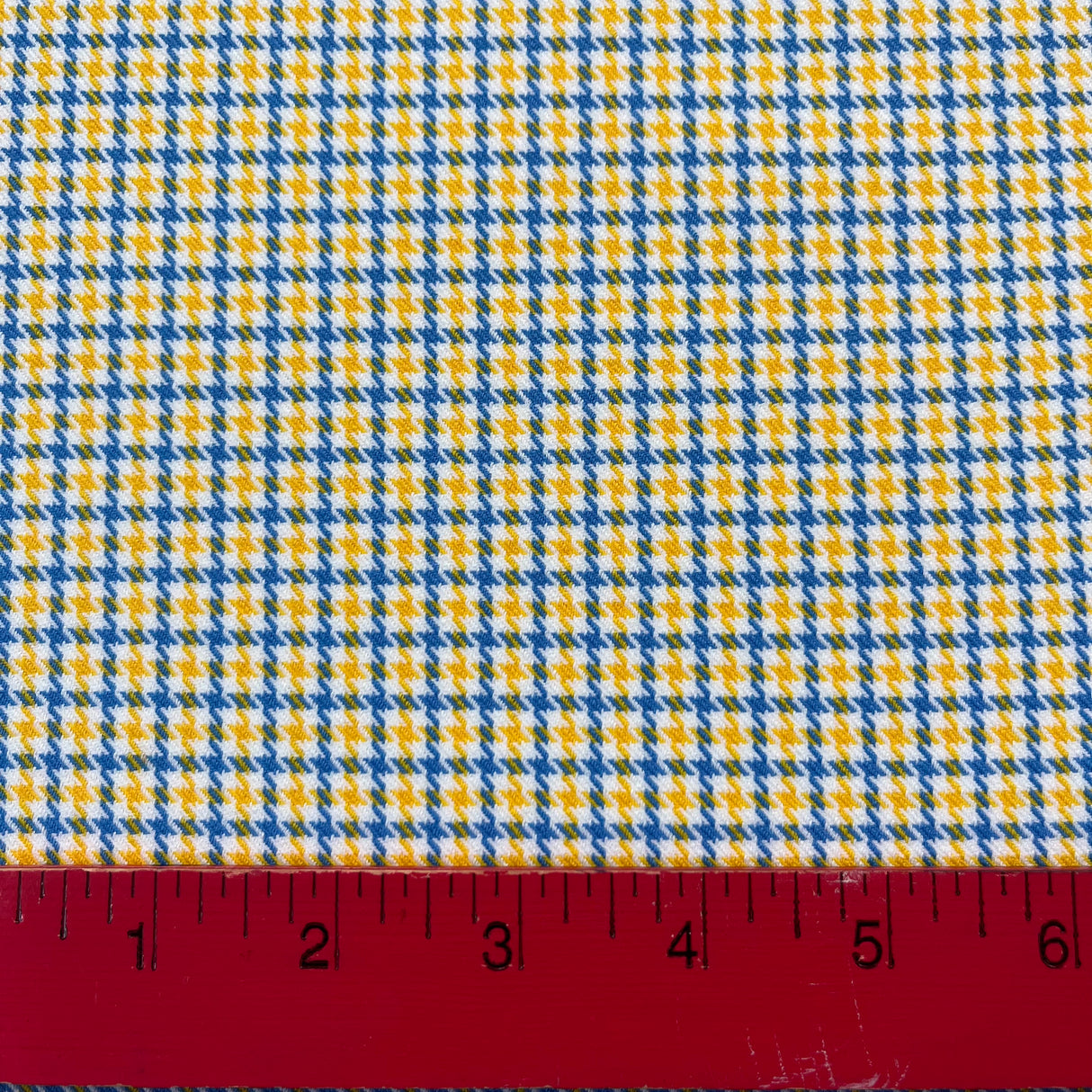 1970’s Burlington Yellow and Blue Plaid Fabric - Poly/Nylon - BTY (H11)