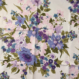 1950’s Large Purple Floral Print Cotton blend fabric (P63)