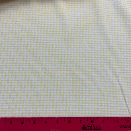 1970’s Yellow and White Gingham Double Knit Polyester Fabric - BTY