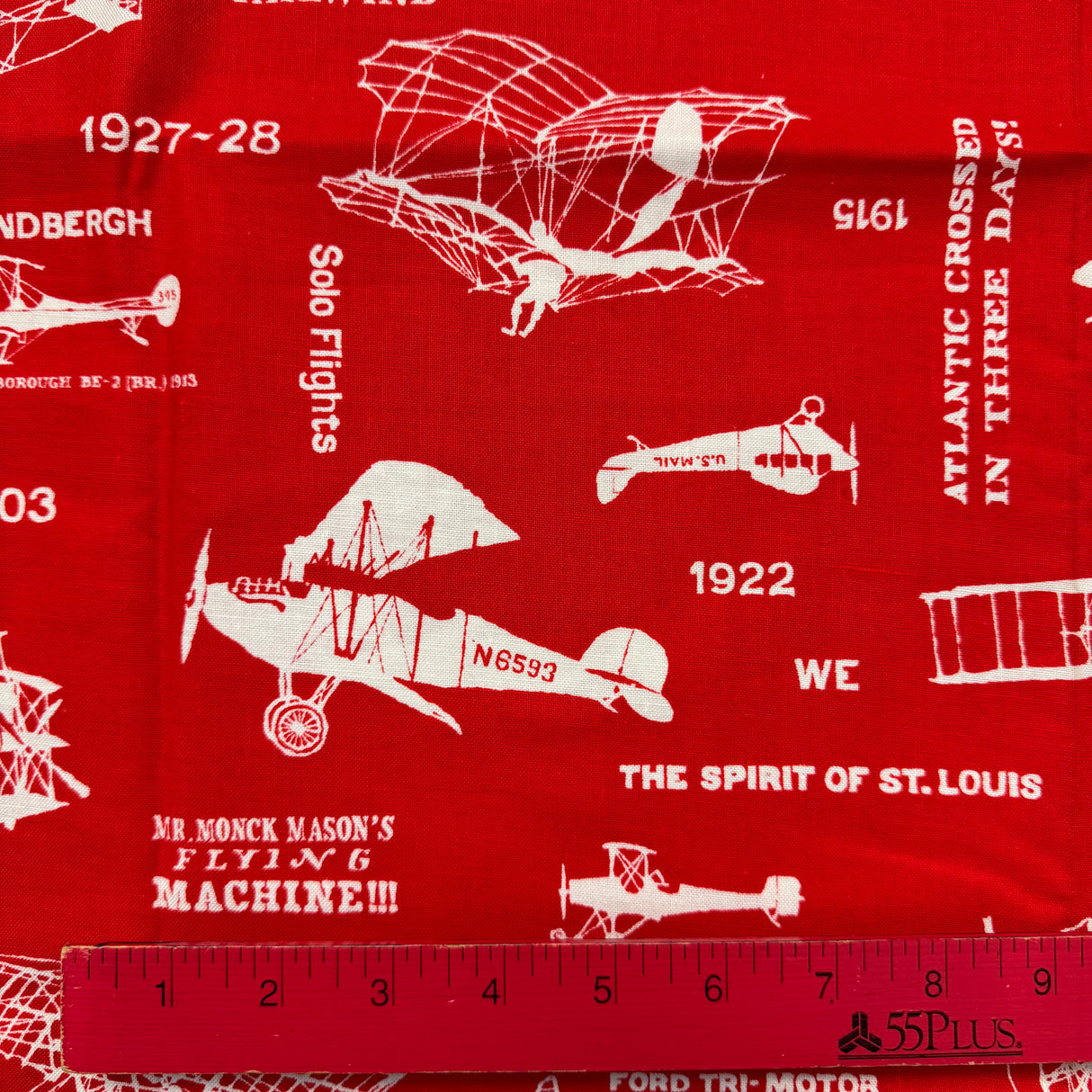 1950’s Airplane Novelty Print Cotton blend fabric (P62)