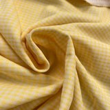 1970’s Yellow and White Gingham Double Knit Polyester Fabric - BTY