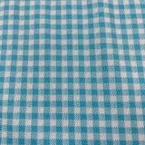 1960’s Blue and White Gingham Fabric - Double Knit Polyester - BTY