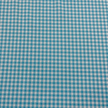 1960’s Blue and White Gingham Fabric - Double Knit Polyester - BTY