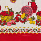 1970’s Basket, Pitcher and Plates Border Print Cotton blend fabric - Set of 2 (P66)