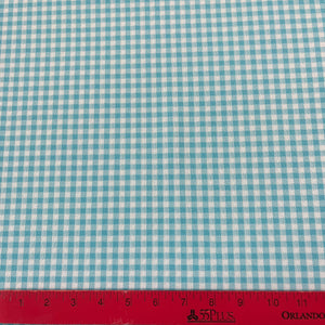 1960’s Blue and White Gingham Fabric - Double Knit Polyester - BTY