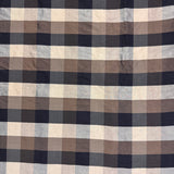 Brown, Tan and Black Plaid Silk Dupioni fabric (P58 & 59)