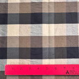 Brown, Tan and Black Plaid Silk Dupioni fabric (P58 & 59)