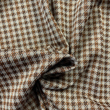 1970's Brown Houndstooth Fabric- Double Knit Polyester - BTY