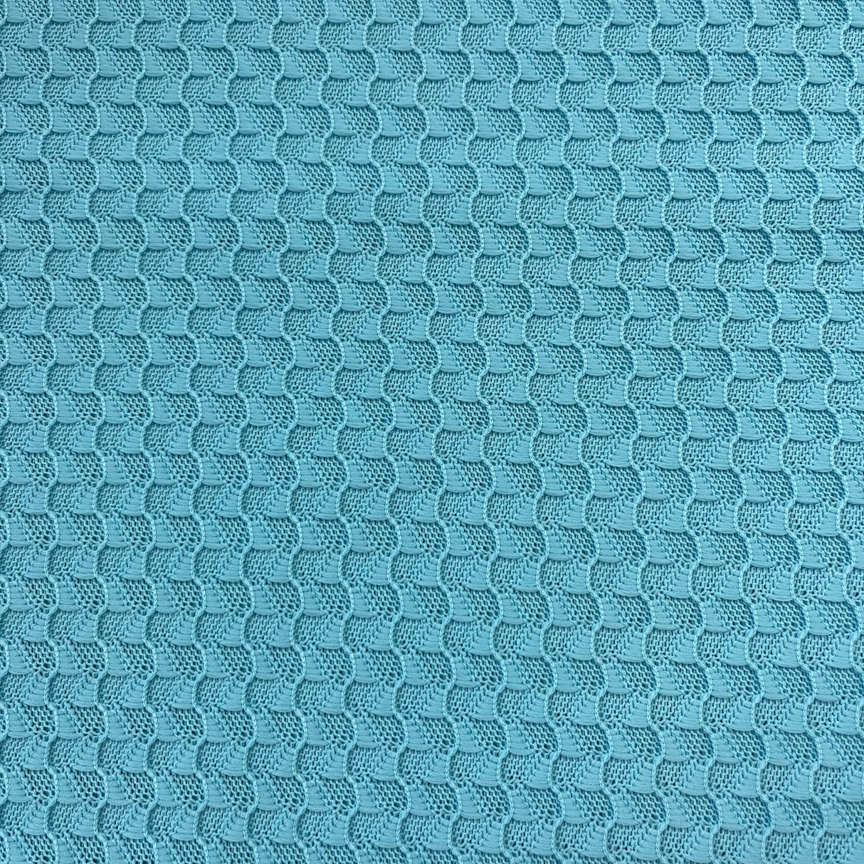 1970's Ocean Blue Waffle Knit Fabric