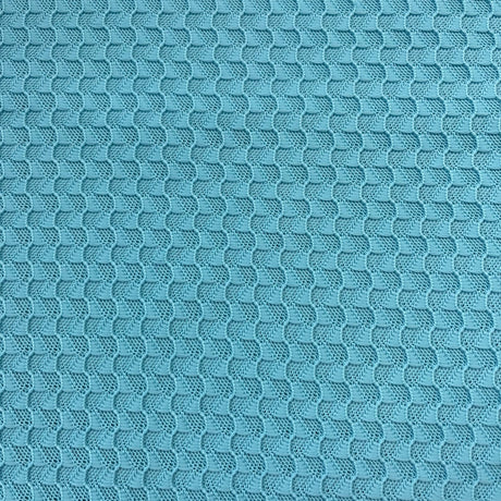 1970's Ocean Blue Waffle Knit Fabric