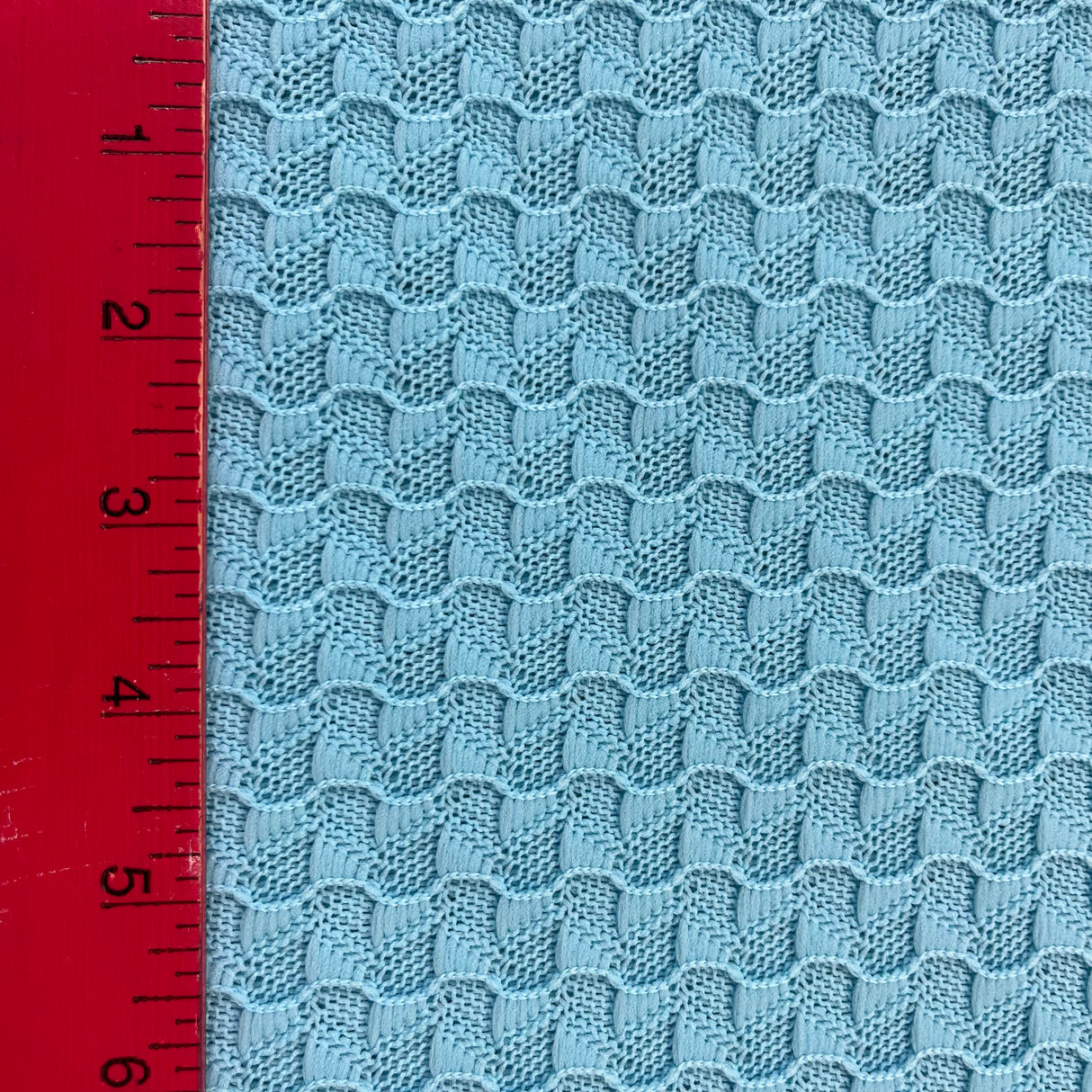 1970's Ocean Blue Waffle Knit Fabric