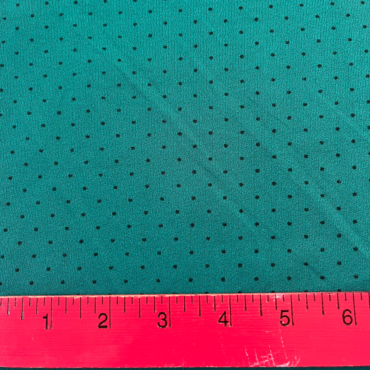 1970's Emerald Green with Black Polka Dots Fabric - SHEER - BTY