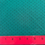 1970's Emerald Green with Black Polka Dots Fabric - SHEER - BTY