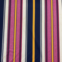 1970’s Belding Corticelli Blue, Mustard, Red, and White Large Stripe Print Fabric - Polyester