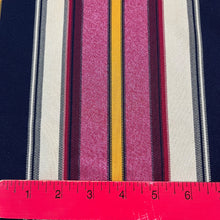 1970’s Belding Corticelli Blue, Mustard, Red, and White Large Stripe Print Fabric - Polyester