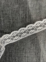 1970’s White Scallop Nylon Edge Lace - BTY (TR28)