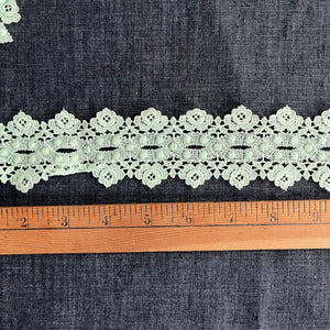 1970’s Lt Green Rose Lace - Cotton - BTY