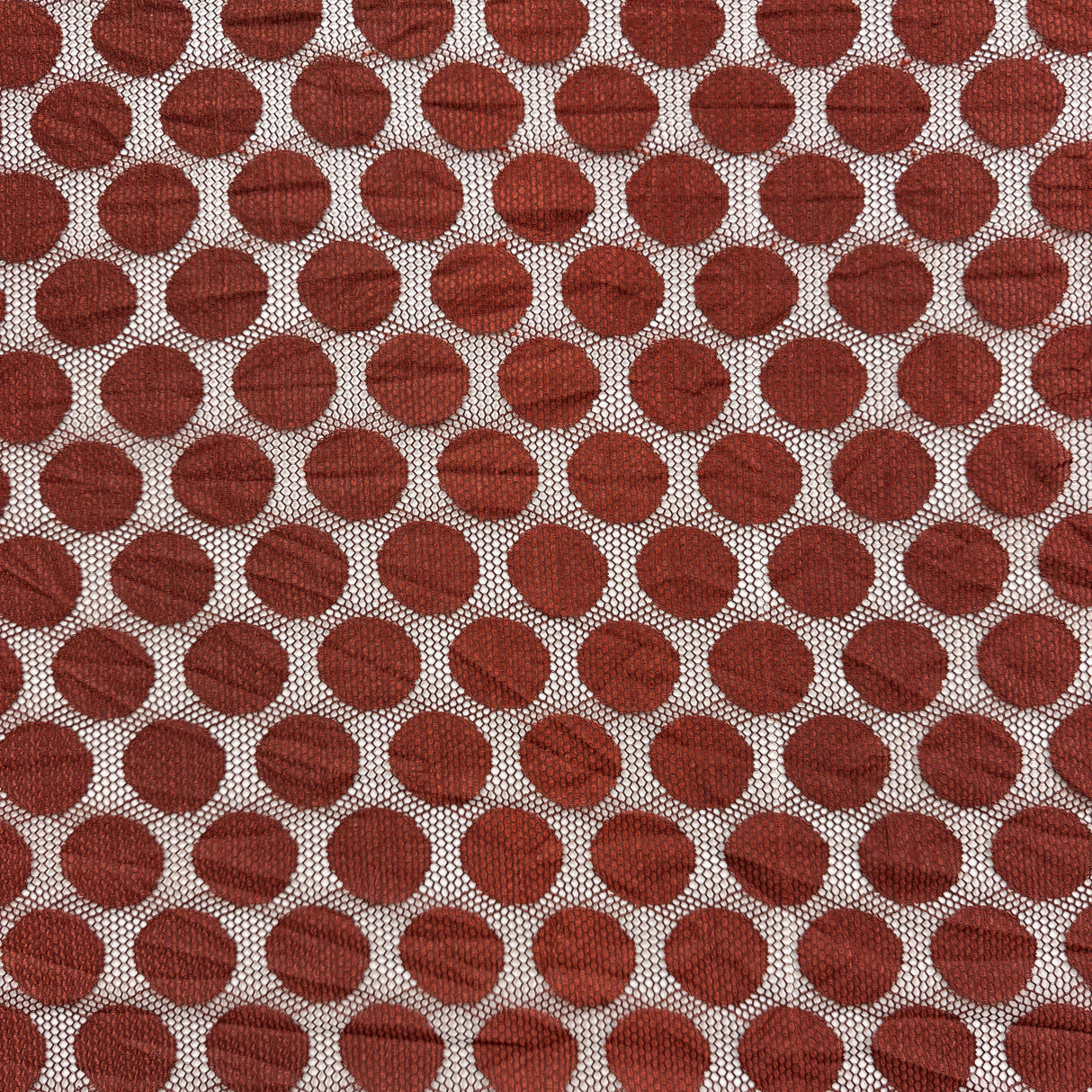 1970’s Mesh brown circles synthetic blend fabric (P100)