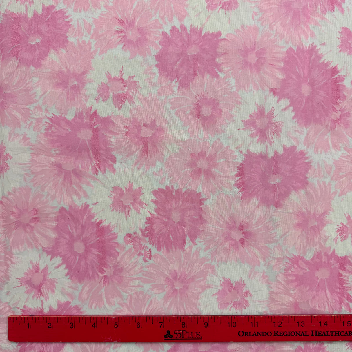 1970’s Pink Sheer Floral Polyester fabric (P105)