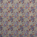 1970’s Paisley Print with Aqua Background Synthetic Blend Fabric (P107)