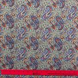 1970’s Paisley Print with Aqua Background Synthetic Blend Fabric (P107)