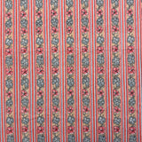 1970’s Pink Tropical Flowers with Stripes Jersey Fabric (P110)