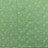 1970’s Lime Green with Painted White Flowers Cotton Blend Fabric (P112)