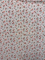 1980’s Cream with Pink and Orange Flowers Linen Blend Fabric - BTY (P117)