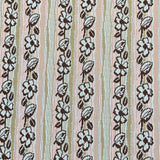 1970's Tan and Pink Striped Double Knit Polyester Fabric - 1yd