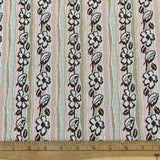 1970's Tan and Pink Striped Double Knit Polyester Fabric - 1yd