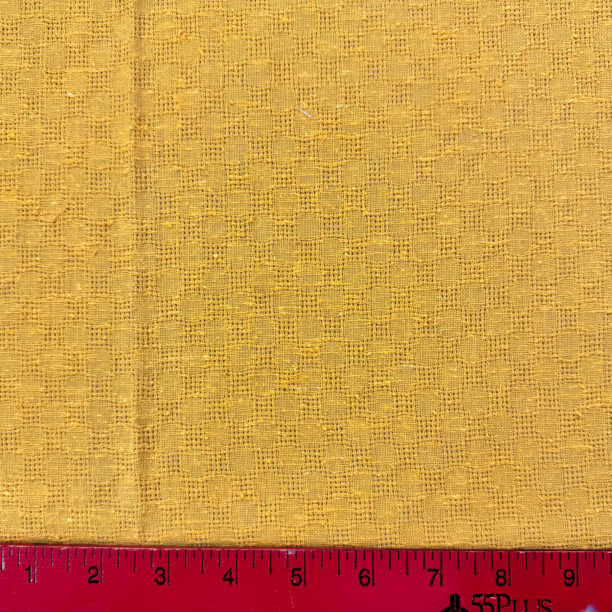 1980’s Light Orange "Woven" Circles and Diamonds Cotton Blend Fabric - (P122)