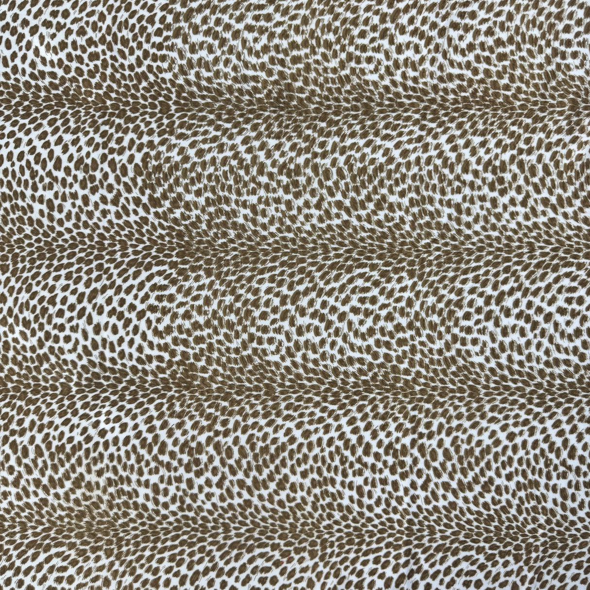 1980’s Brown and White Animal Print Synthetic Blend Flannel Fabric - (P125)