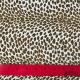 1980’s Brown and White Animal Print Synthetic Blend Flannel Fabric - (P125)