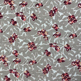 1980’s Grey with Pink Berries Synthetic Blend Fabric - (P127)