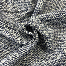 1970's Blue and White Woven Wool blend Fabric