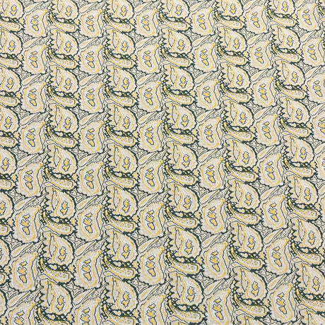 1970's Avocado and Yellow Paisley Double Knit Polyester Fabric