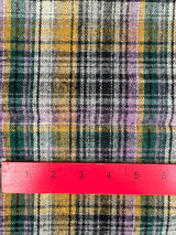 1970's Purple and Black Plaid Wool Fabric (P148)