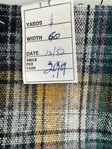 1970's Purple and Black Plaid Wool Fabric (P148)