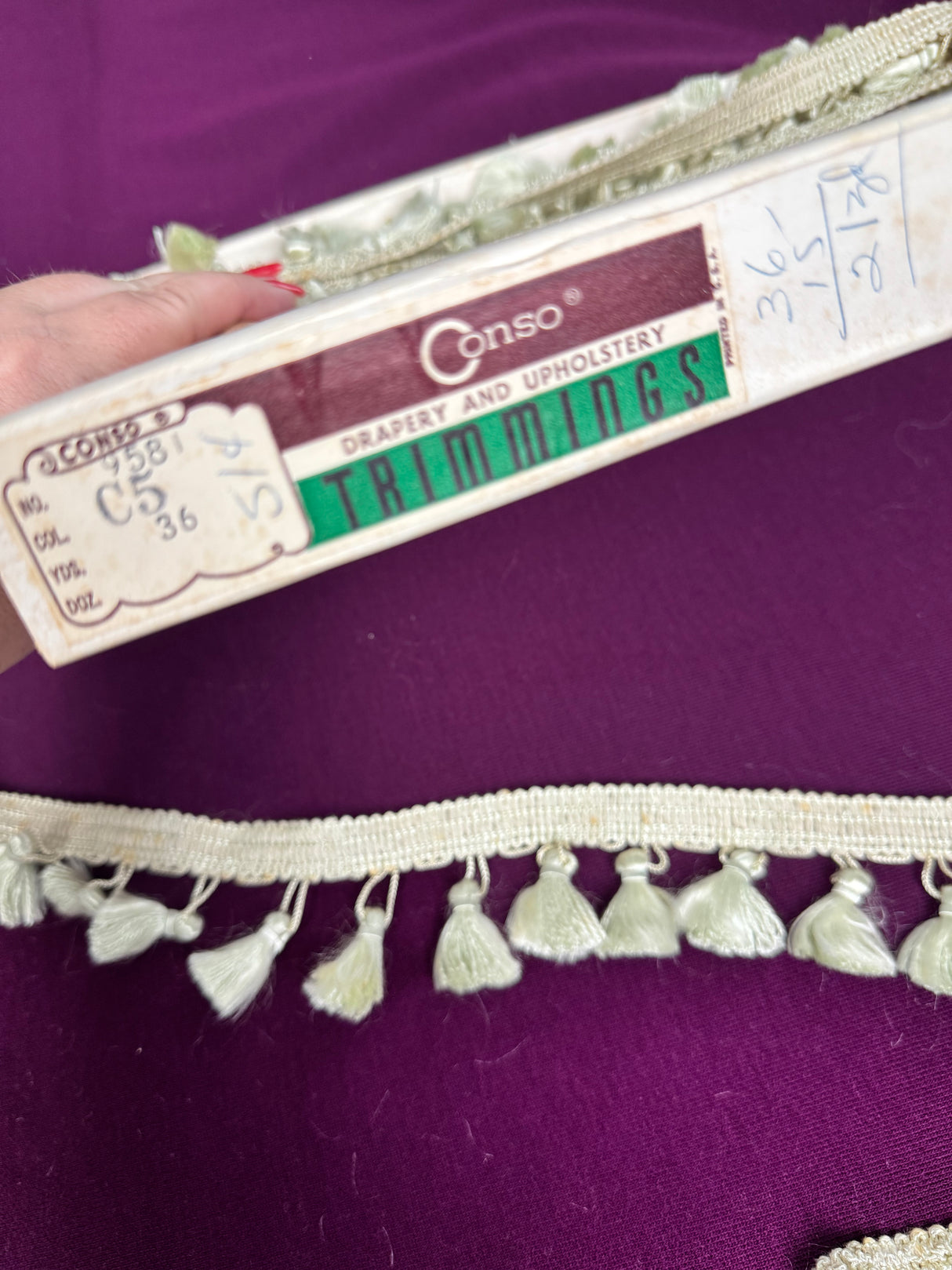 1970’s Light Green Upholstery Tassel Trim