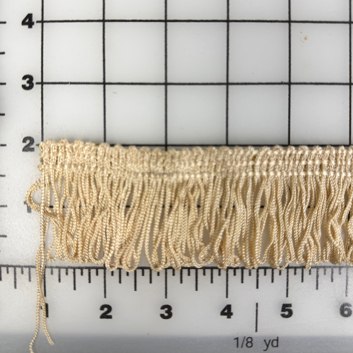 Beige and Gold Upholstery Fringe Trim - BTY