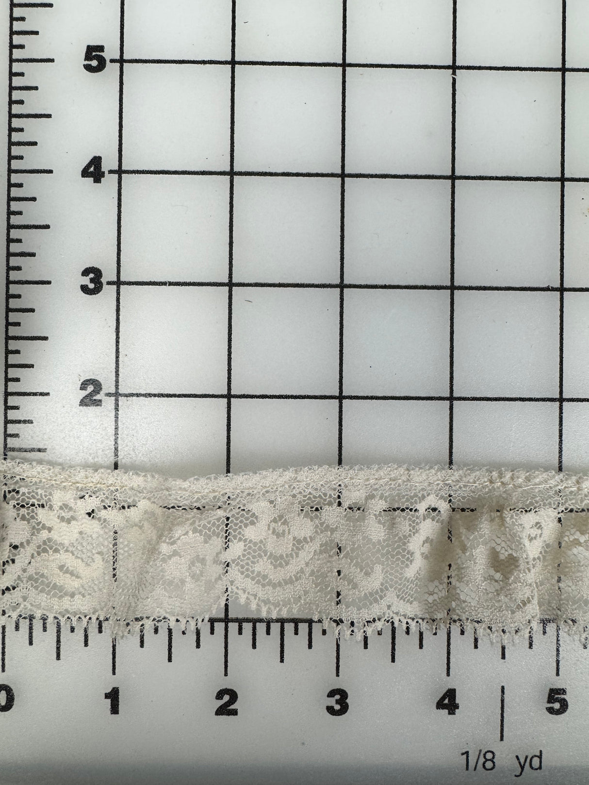 1970’s Off White Floral Ruffle Lace - Polyester - BTY