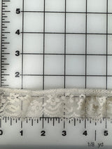 1970’s Off White Floral Ruffle Lace - Polyester - BTY