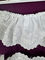 1970’s Off White Embroidered Gathered Scallop Edge Trim - BTY