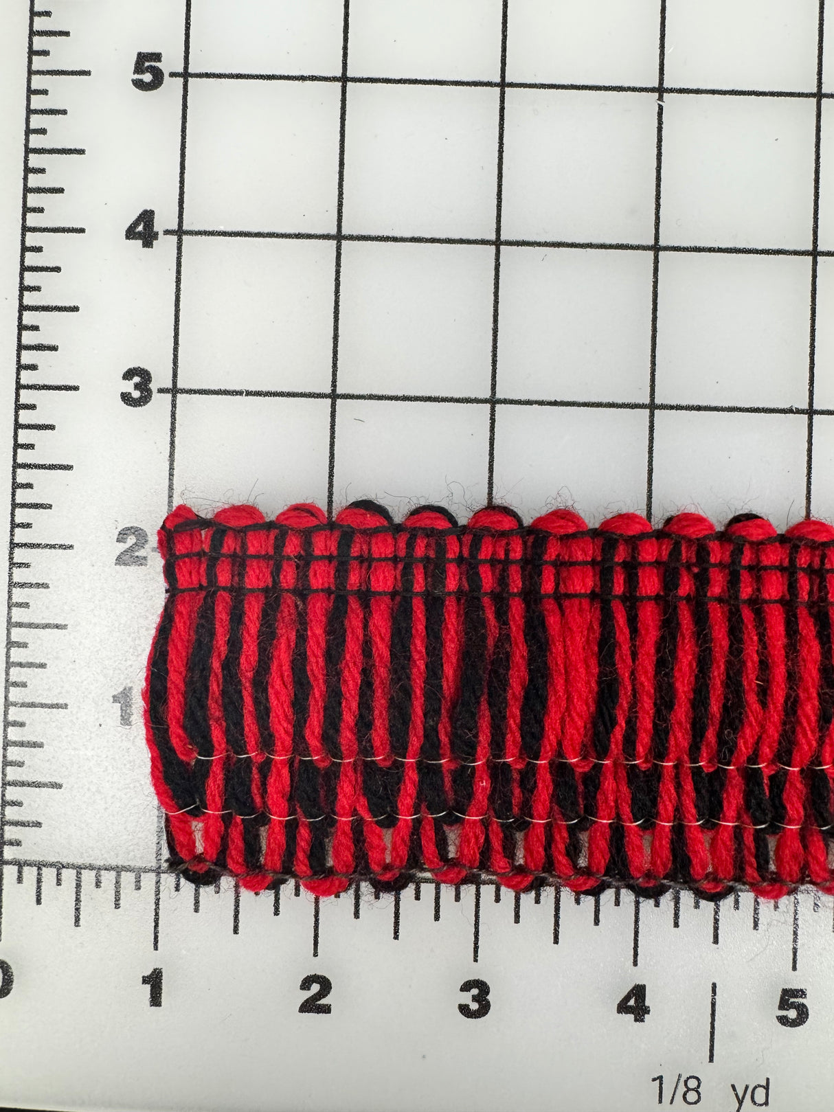 1970's Red and Black Wool Trim