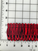 1970's Red and Black Wool Trim